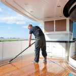 Yacht cleaning before applying Nasiol Nano coating products with yacht and boats